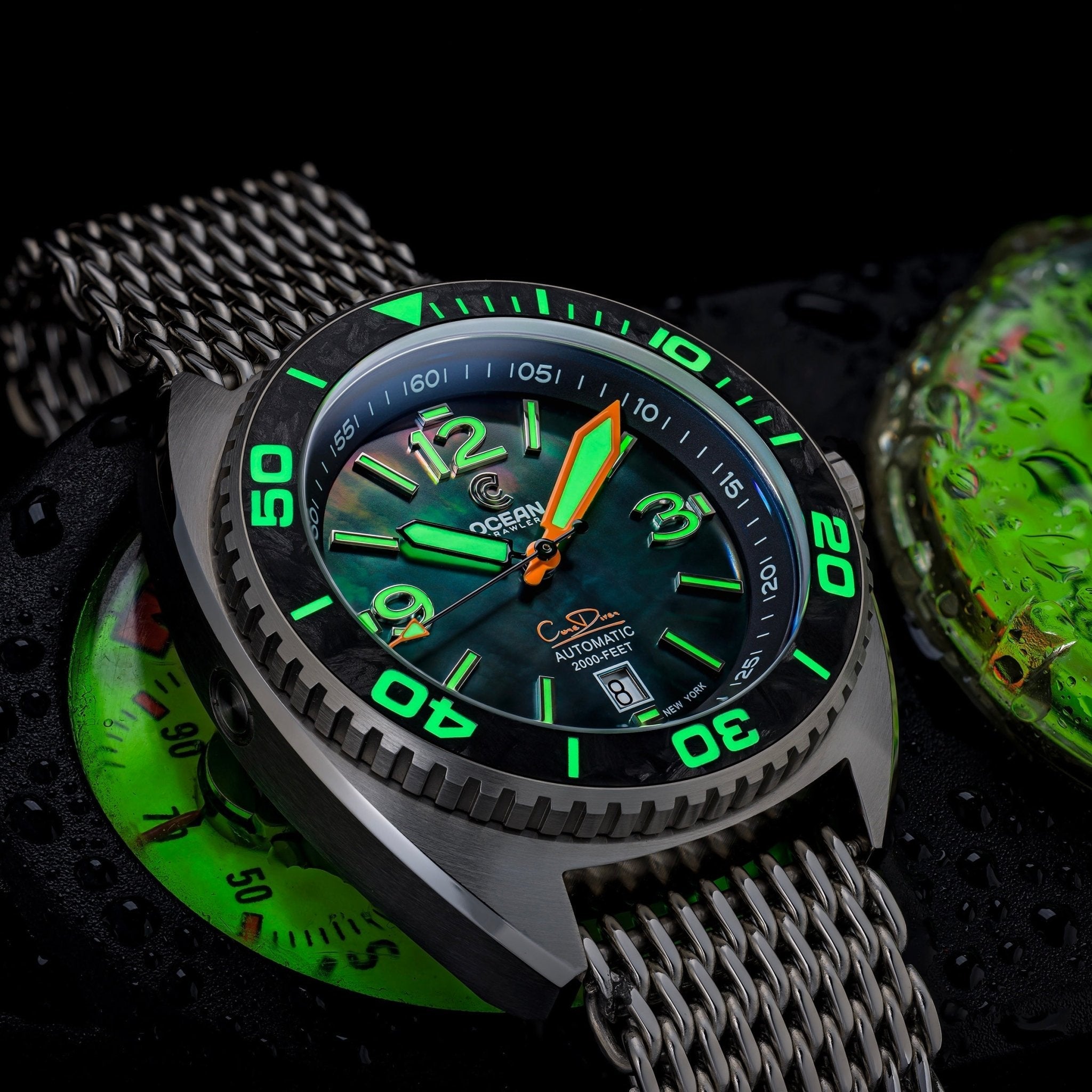 Core Diver - Black Mother of Pearl - Carbon Fiber Bezel - Final Batch!