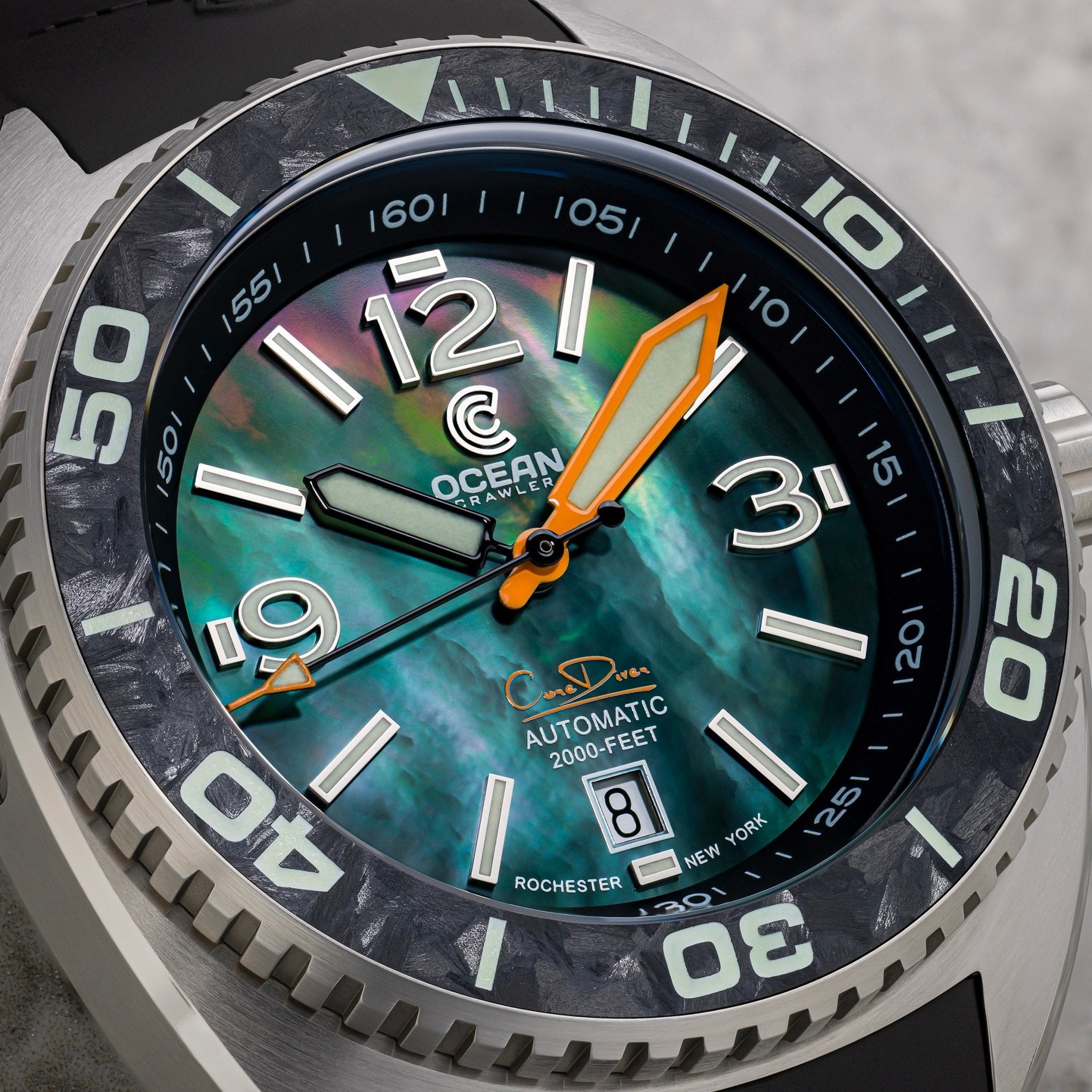 Core Diver - Black Mother of Pearl - Carbon Fiber Bezel - Final Batch!